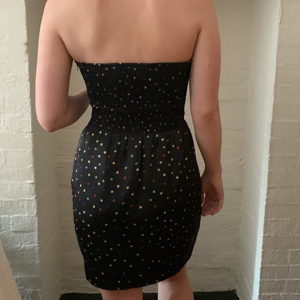 BCBGeneration polka dot strapless sweetheart neckline dress - Picture 3 of 3